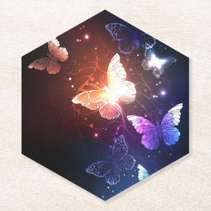Dessous-de-verre En Papier Clowing Night Butterflies