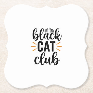 Dessous-de-verre En Papier Club Chat Noir Design Vectoriel Amateur de Chat Vi