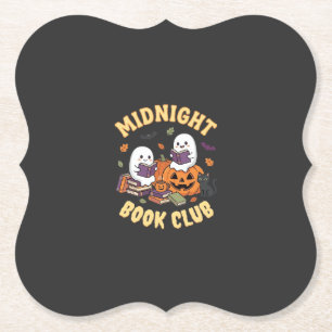 Dessous-de-verre En Papier Club de lecture de fantômes de livre d'Halloween C