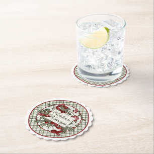 Dessous-de-verre En Papier Coaster de Christmas-Holly-Christmas-BLESSINGS
