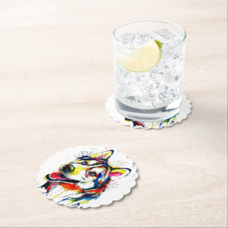 Dessous-de-verre En Papier Coaster en pierre pour amoureux de Husky| Coaster