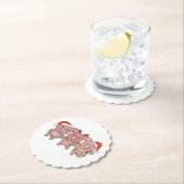 Dessous-de-verre En Papier Cochon Noël Animaux de Noël Cochons (En situation)