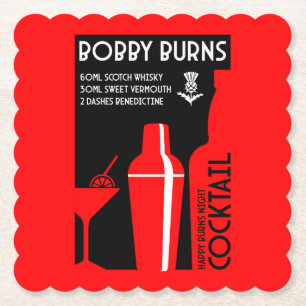 Dessous-de-verre En Papier Cocktail au Whisky Bobby Burns Écossais