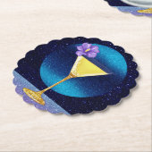 Dessous-de-verre En Papier Cocktail Blue Moon (Incliné)