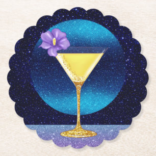 Dessous-de-verre En Papier Cocktail Blue Moon
