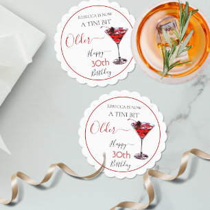 Dessous-de-verre En Papier Cocktail de cerise Un peu plus vieux Anniversaire