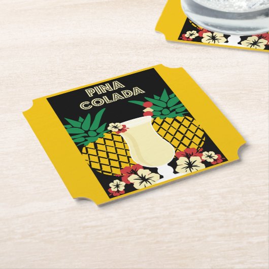 Dessous-de-verre En Papier Cocktail Piña Colada (Incliné)