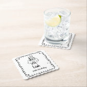 Dessous-de-verre En Papier Cocktail Scribble Dessiné À La Main 30e, 40e Anniv (En situation)