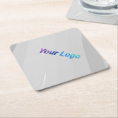 Dessous-de-verre En Papier Code QR personnalisé simple ajouter votre nom logo (Incliné)