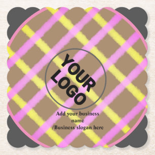 Dessous-de-verre En Papier Code QR personnalisé simple ajouter votre nom logo