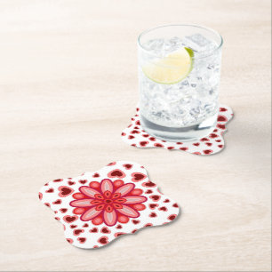 DESSOUS-DE-VERRE EN PAPIER COEUR AMOUR PETITE AMIE FEMME ANNIVERSAIRE DON PAR