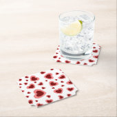 DESSOUS-DE-VERRE EN PAPIER COEUR AMOUR PETITE AMIE FEMME ANNIVERSAIRE DON PAR (En situation)