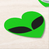 Dessous-de-verre En Papier Coeur d'amour Alien (Incliné)