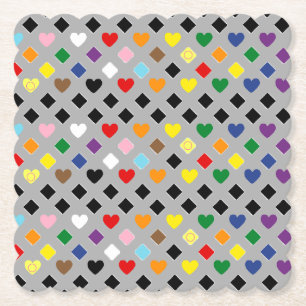 Dessous-de-verre En Papier Cœurs Arc-en-Ciel
