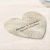 Dessous-de-verre En Papier Cœurs en or blanc   (Incliné)