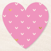 Dessous-de-verre En Papier Coeurs rose Fille Or (Devant)