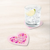 Dessous-de-verre En Papier Coeurs roses Bonne Saint Valentin (En situation)