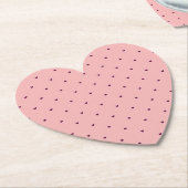 Dessous-de-verre En Papier Coeurs rouges sur rose (Incliné)