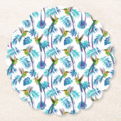 Dessous-de-verre En Papier Colibri à queue longue tropicale (Devant)