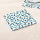 Dessous-de-verre En Papier Colibri à queue longue tropicale (Incliné)