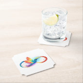 Dessous-de-verre En Papier Colibri arc-en-ciel avec symbole Infinity (En situation)