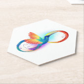 Dessous-de-verre En Papier Colibri arc-en-ciel avec symbole Infinity (Incliné)