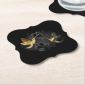 Dessous-de-verre En Papier Colibri noir et or (Incliné)