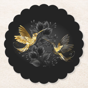 Dessous-de-verre En Papier Colibri noir et or