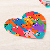Dessous-de-verre En Papier Colorful cats (Incliné)