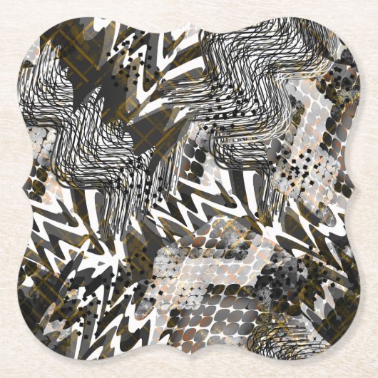 Dessous-de-verre En Papier Combiné, ethnique, africain . (Devant)