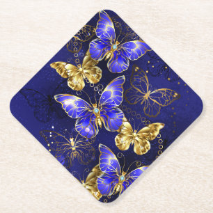 Dessous-de-verre En Papier Composition avec papillons Sapphire