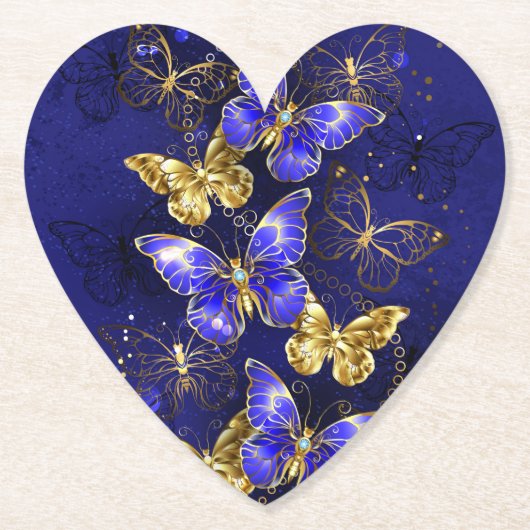 Dessous-de-verre En Papier Composition avec papillons Sapphire (Devant)