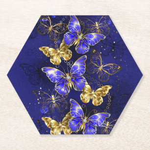 Dessous-de-verre En Papier Composition avec papillons Sapphire