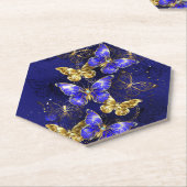 Dessous-de-verre En Papier Composition avec papillons Sapphire (Incliné)