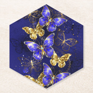 Dessous-de-verre En Papier Composition avec papillons Sapphire