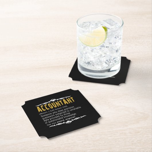 Dessous-de-verre En Papier Comptable Funny Definition Cadeau personnalisé (En situation)