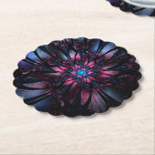 Dessous-de-verre En Papier Conception Abstraite des fleurs fractales. (Incliné)