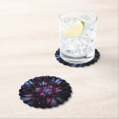 Dessous-de-verre En Papier Conception Abstraite des fleurs fractales. (En situation)