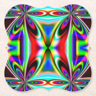 Dessous-de-verre En Papier Conception colorée kaléidoscope abstrait-11438