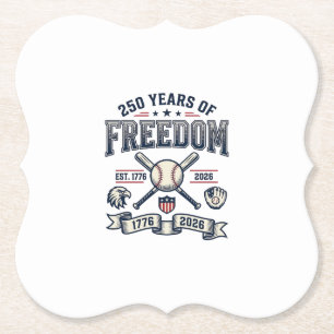 Dessous-de-verre En Papier Conception de baseball patriotique 250 ans de libe