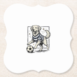 Dessous-de-verre En Papier Conception de chemise de gravure de chien de footb