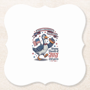 Dessous-de-verre En Papier Conception de chemise de l'oie vintage du 4 juille