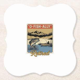 Dessous-de-verre En Papier Conception de chemise de pêche vintage O-Fish-Ally