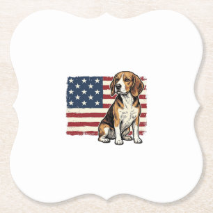 Dessous-de-verre En Papier Conception de chemise pour chien de drapeau patrio