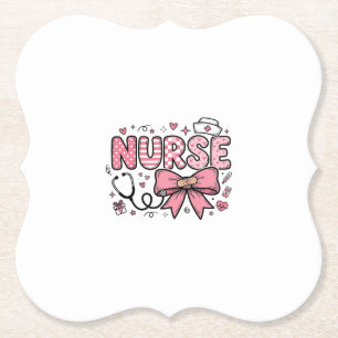 Dessous-de-verre En Papier Conception de chemise vectorielle Cute Nurse Bow H