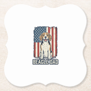 Dessous-de-verre En Papier Conception de chien de gravure vintage patriotique