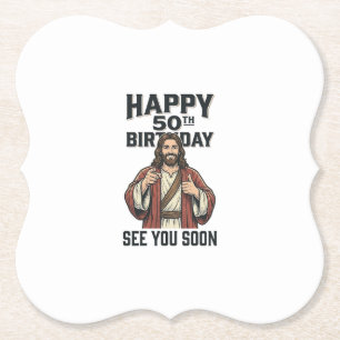 Dessous-de-verre En Papier Conception de l'humour religieux pour le 50e anniv