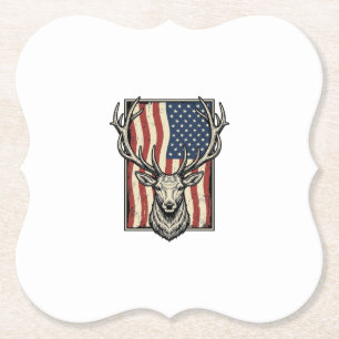 Dessous-de-verre En Papier Conception de maillot de chasse de drapeau américa