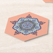 Dessous-de-verre En Papier Conception de Mandala Bleu (Incliné)