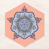 Dessous-de-verre En Papier Conception de Mandala Bleu (Devant)